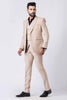 Stylish Ceremonial Men's Beige Polyester Blend Tuxedo Suit - Mangaldeep NX