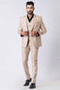 Stylish Ceremonial Men's Beige Polyester Blend Tuxedo Suit - Mangaldeep NX
