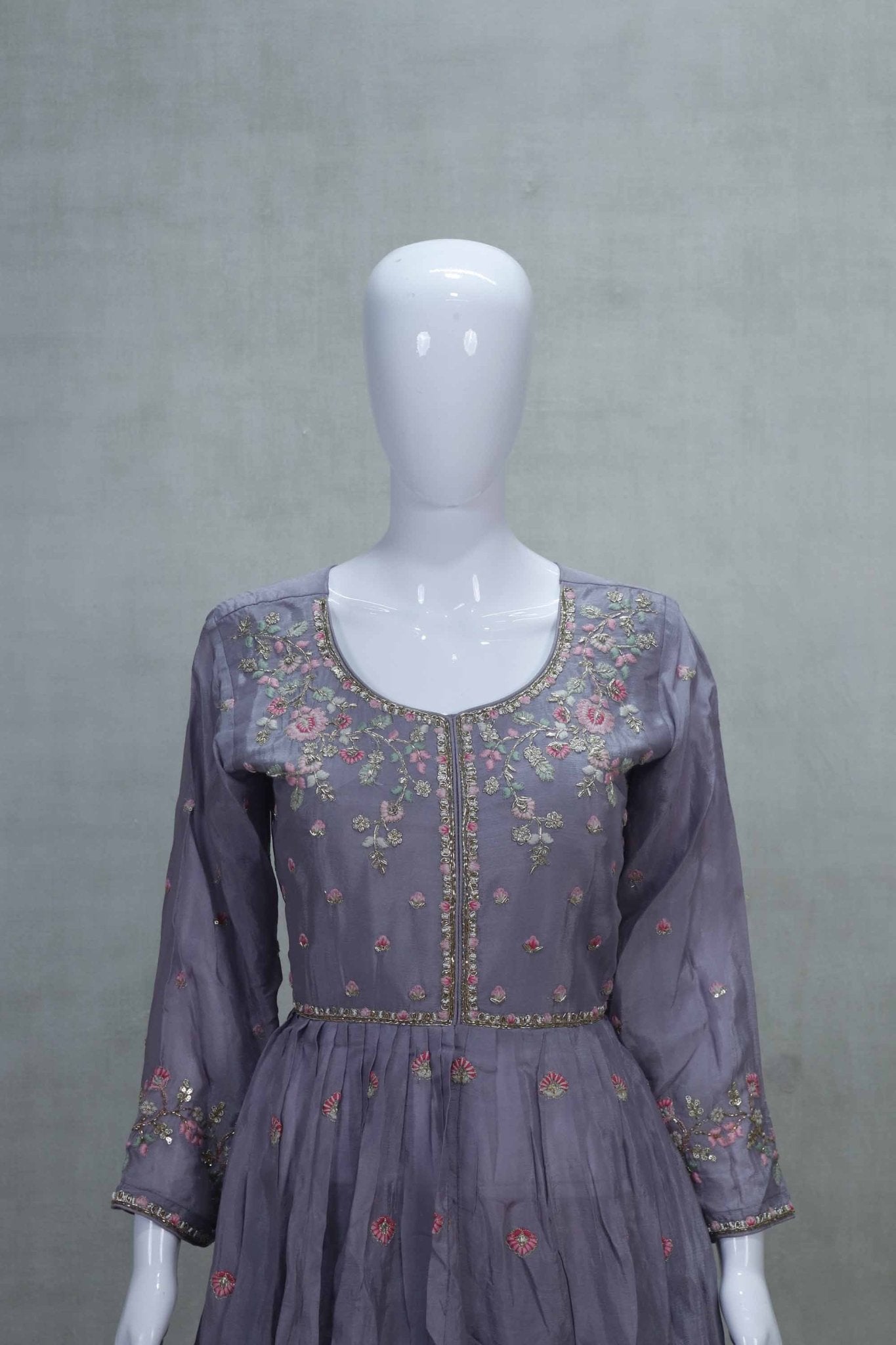 Stylish Lavender Embroidered Lehenga Set with Dupatta - Mangaldeep NX