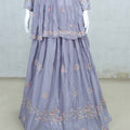 Stylish Lavender Embroidered Lehenga Set with Dupatta - Mangaldeep NX