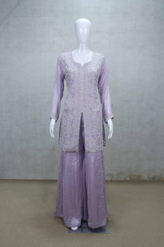 Stylish Lavender Embroidered Salwar Suit with Dupatta - Mangaldeep NX