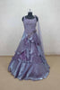 Stylish Lavender Ruffle Layered Net Gown with Sequin Embroidery - Mangaldeep NX