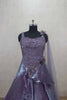 Stylish Lavender Ruffle Layered Net Gown with Sequin Embroidery - Mangaldeep NX