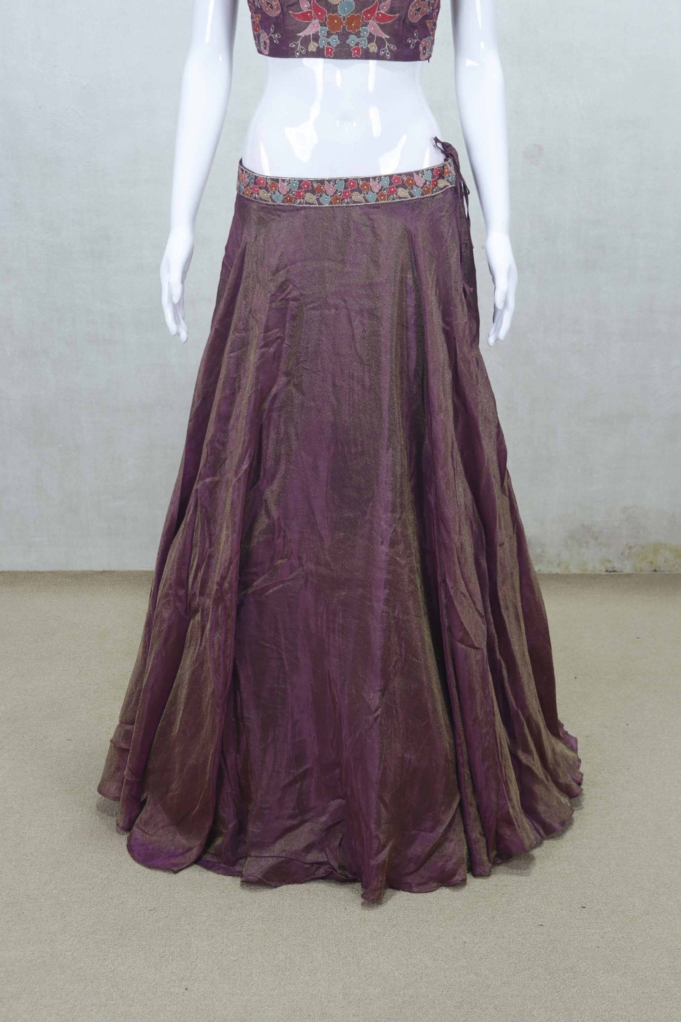 Stylish Mauve and Pink Embroidered Lehenga Choli with Printed Jacket - Mangaldeep NX