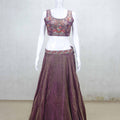 Stylish Mauve and Pink Embroidered Lehenga Choli with Printed Jacket - Mangaldeep NX