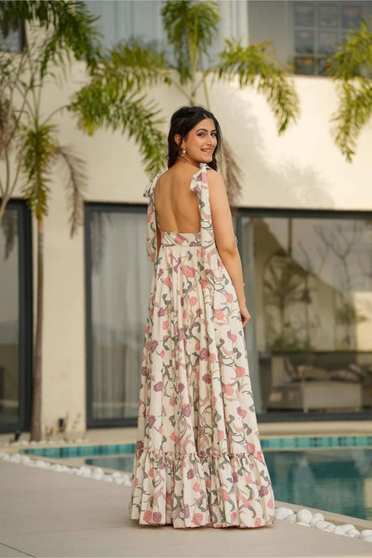 Stylish Pink Floral Floor Length Printed Kurti - Mangaldeep NX