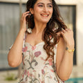 Stylish Pink Floral Floor Length Printed Kurti - Mangaldeep NX