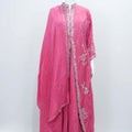 Stylish Rani Pink Embroidered Silk Anarkali Set with Matching Dupatta - Mangaldeep NX
