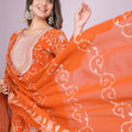 Stylish Readymade Rust Orange Embroidered Sharara Suit - Mangaldeep NX