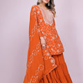 Stylish Readymade Rust Orange Embroidered Sharara Suit - Mangaldeep NX