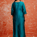 Stylish Teal Blue Cotton Silk Readymade Salwar Suit with Jacquard Work - Mangaldeep NX