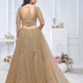 Superb Brown Embroidered Net Lehenga Choli With Dupatta - Mangaldeep NX