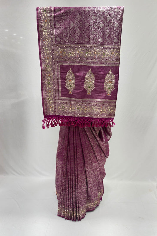 Superb Purple Silk Saree For Wedding - Mangaldeep NX