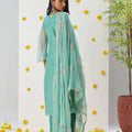 Superb Sea Green Chiffon Embroidered Salwar Suit - Mangaldeep NX