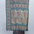Teal and Maroon Kanjivaram Silk Saree with Zari Woven Cream Pallu - Mangaldeep NX