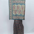 Teal and Maroon Kanjivaram Silk Saree with Zari Woven Cream Pallu - Mangaldeep NX