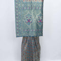 Teal Banarasi Silk Saree with Multicolor Zari Weaving and Elephant Motif Pallu - Mangaldeep NX