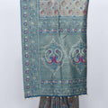 Teal Banarasi Silk Saree with Multicolor Zari Weaving and Elephant Motif Pallu - Mangaldeep NX
