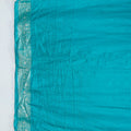 Teal Blue Banarasi Silk Saree with Silver Zari Weaving and Rich Brocade Pallu - Mangaldeep NX