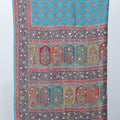 Teal Blue Bandhani Print Saree with Traditional Mirror Work and Multicolor Pallu - Mangaldeep NX