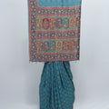 Teal Blue Bandhani Print Saree with Traditional Mirror Work and Multicolor Pallu - Mangaldeep NX