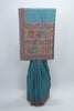 Teal Blue Bandhani Print Saree with Traditional Mirror Work and Multicolor Pallu - Mangaldeep NX