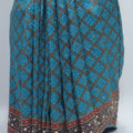 Teal Blue Bandhani Print Saree with Traditional Mirror Work and Multicolor Pallu - Mangaldeep NX