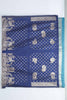 Teal Blue Bangalori Silk Saree with Silver Zari Animal Motifs and Beaded Tassel Pallu - Mangaldeep NX