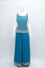 Teal Blue Georgette Sharara Suit Set with Heavy Embroidery and Dupatta - Mangaldeep NX