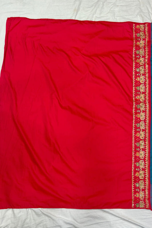 Teal Blue Patola Silk Saree - Mangaldeep NX