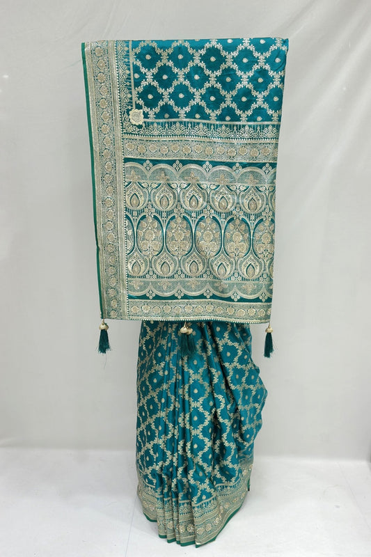 Teal Green Banarasi Silk Saree - Mangaldeep NX