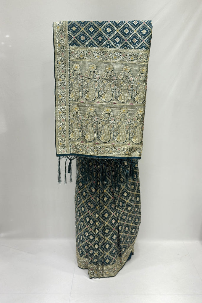 Teal Green Banarasi Silk Saree - Mangaldeep NX