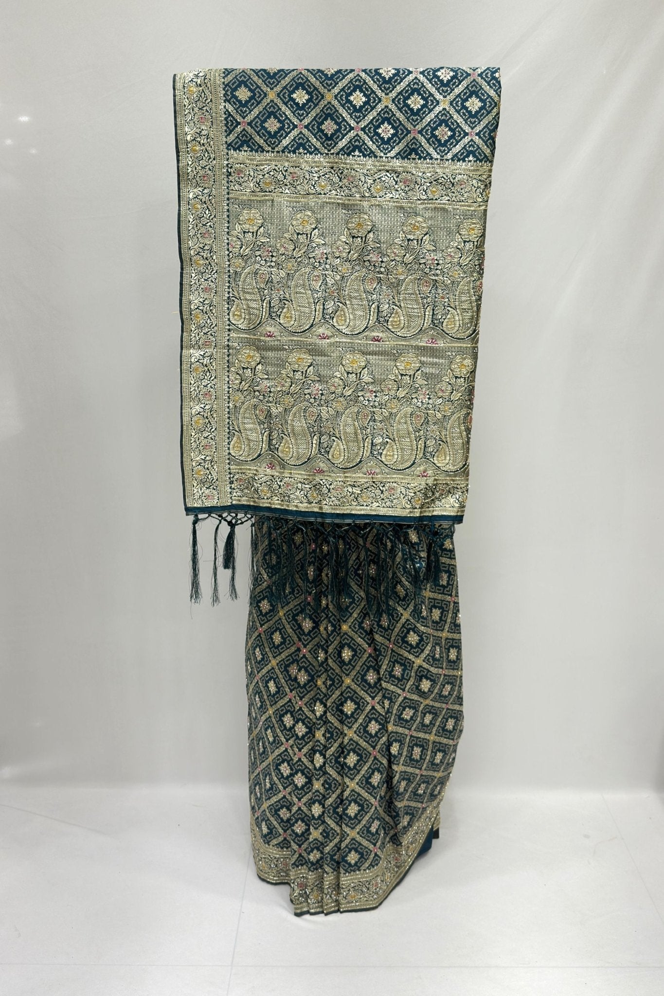 Teal Green Banarasi Silk Saree - Mangaldeep NX