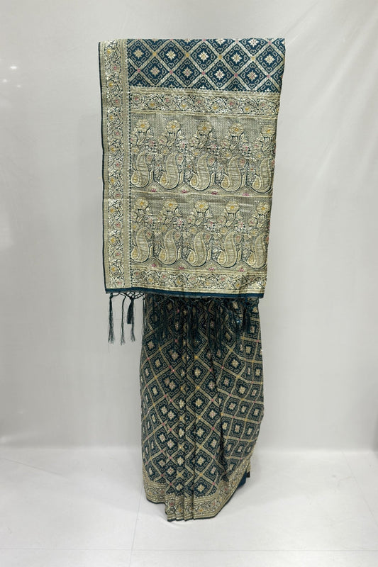 Teal Green Banarasi Silk Saree - Mangaldeep NX