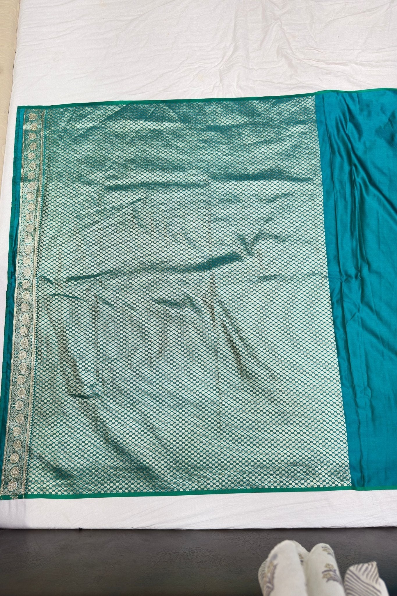 Teal Green Banarasi Silk Saree - Mangaldeep NX