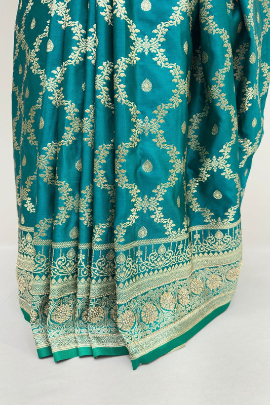 Teal Green Banarasi Silk Saree - Mangaldeep NX