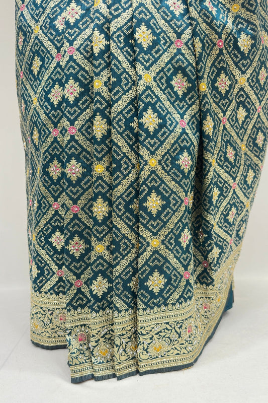 Teal Green Banarasi Silk Saree - Mangaldeep NX