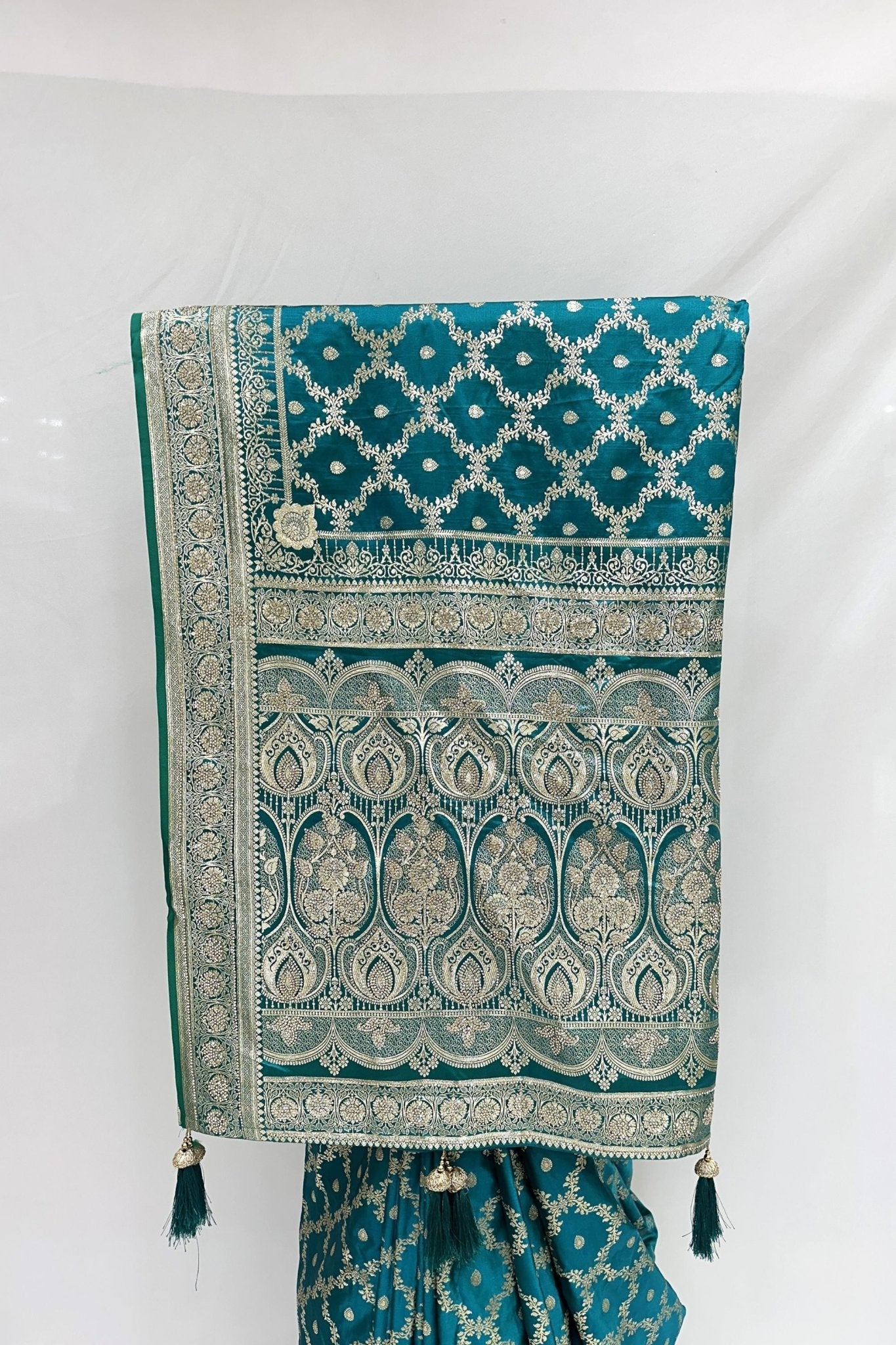 Teal Green Banarasi Silk Saree - Mangaldeep NX