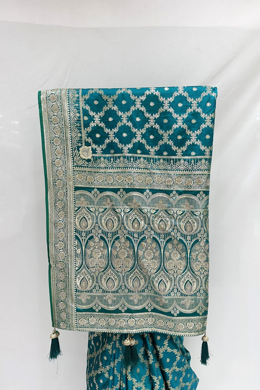 Teal Green Banarasi Silk Saree - Mangaldeep NX