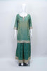 Teal Green Bandhani Sharara Suit with Floral Dupatta - Mangaldeep NX