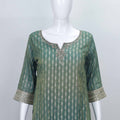 Teal Green Bandhani Sharara Suit with Floral Dupatta - Mangaldeep NX