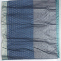 Teal Green Bangalori Silk Saree with Zari Woven Pallu and Elephant - Peacock Motifs - Mangaldeep NX