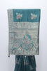 Teal Green Bangalori Silk Saree with Zari Woven Pallu and Elephant - Peacock Motifs - Mangaldeep NX