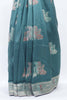 Teal Green Bangalori Silk Saree with Zari Woven Pallu and Elephant - Peacock Motifs - Mangaldeep NX