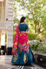 Teal Tussar Silk Lehenga Choli with Digital Print for Women - Mangaldeep NX