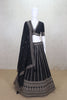 Traditional Black Mirror Work Lehenga Choli set with V - Neck Blouse - Mangaldeep NX