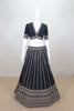 Traditional Black Mirror Work Lehenga Choli set with V - Neck Blouse - Mangaldeep NX