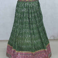 Traditional Indian Green Mirror Work Lehenga Choli with Yellow Embroidered Blouse - Mangaldeep NX