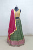 Traditional Indian Green Mirror Work Lehenga Choli with Yellow Embroidered Blouse - Mangaldeep NX