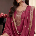 Traditional Maroon Embroidered Sharara Suit for Women - Mangaldeep NX